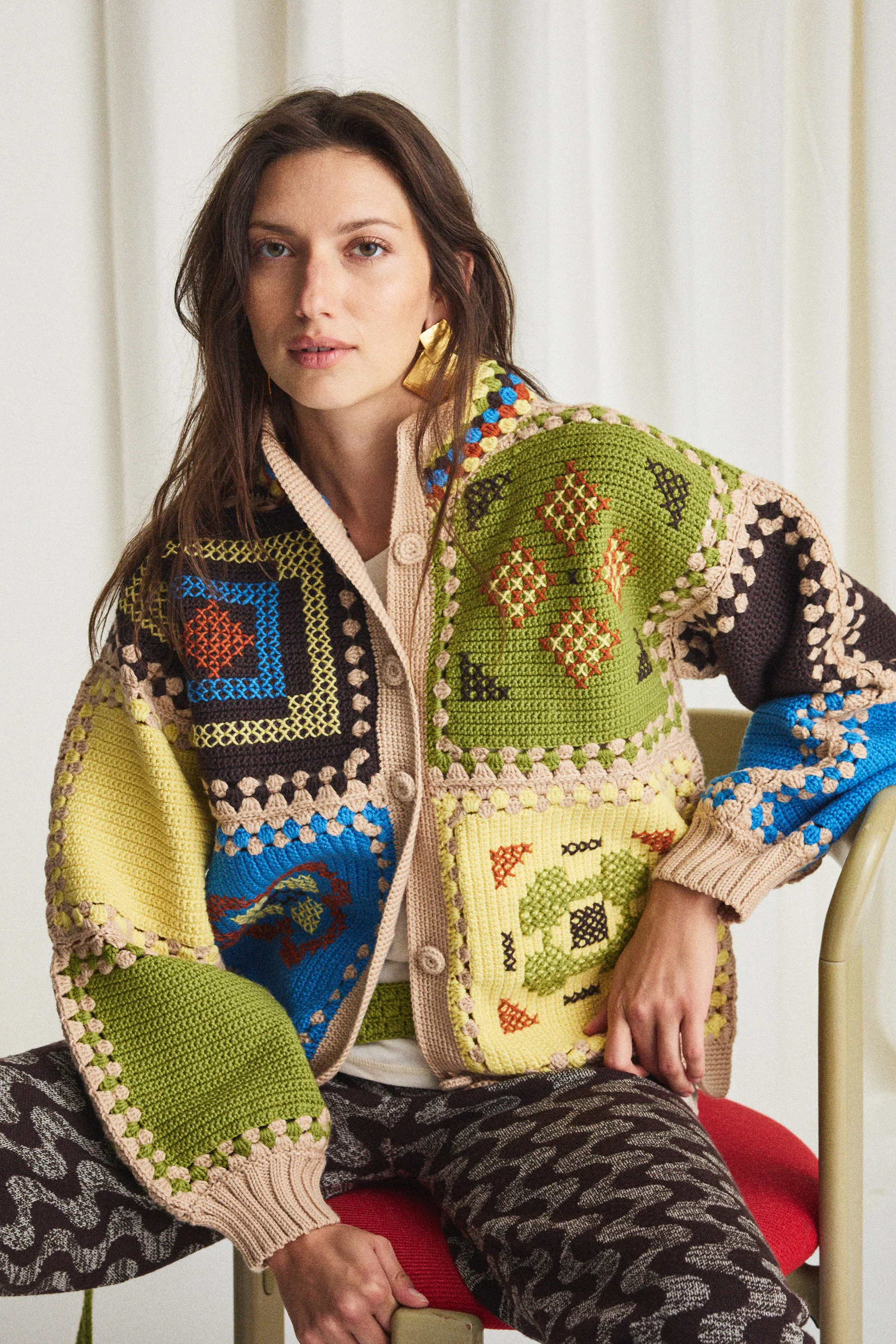Cross Stitch Crochet Jacket - Image 7