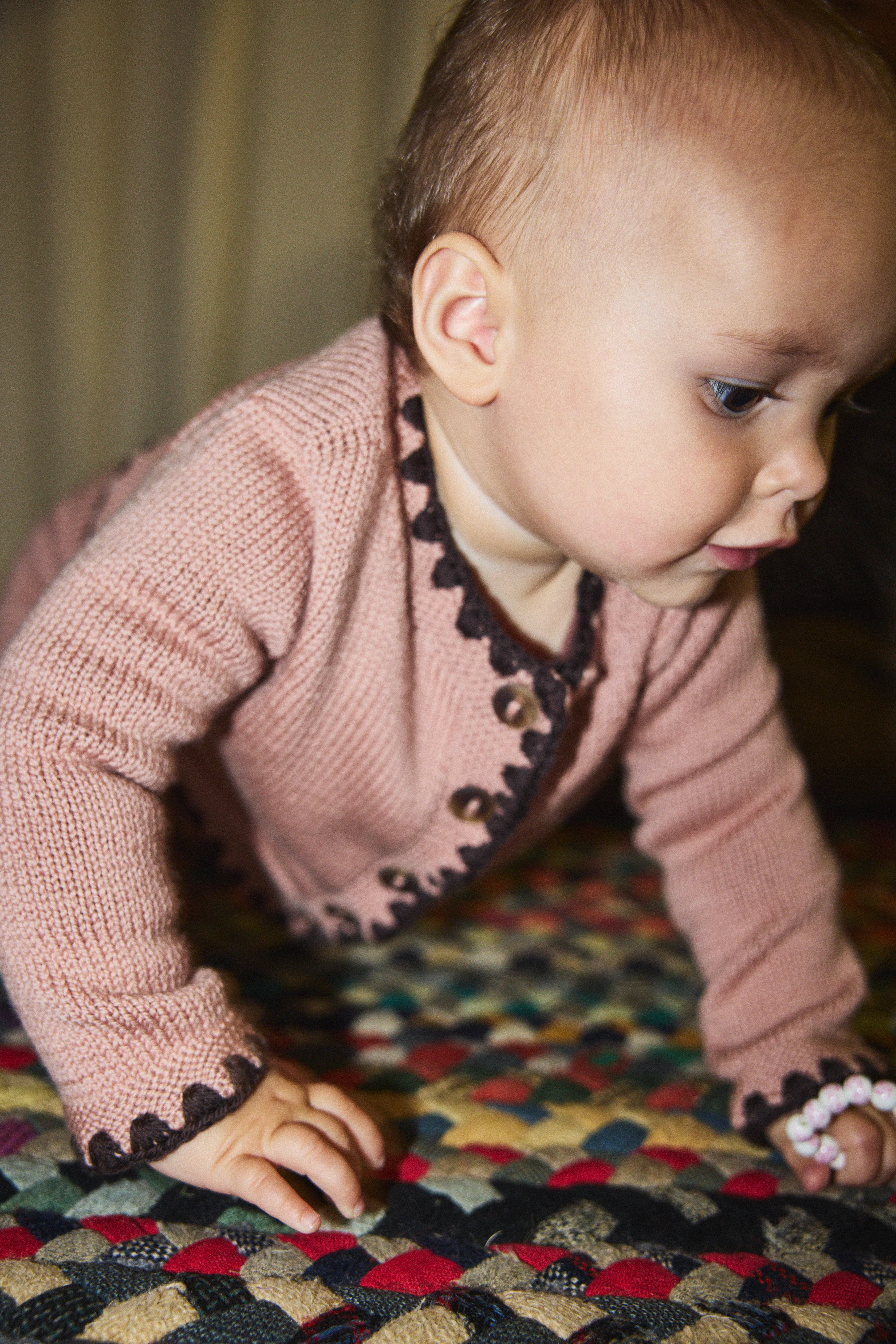 Baby Crochet Trim Darling Cardigan - Image 3