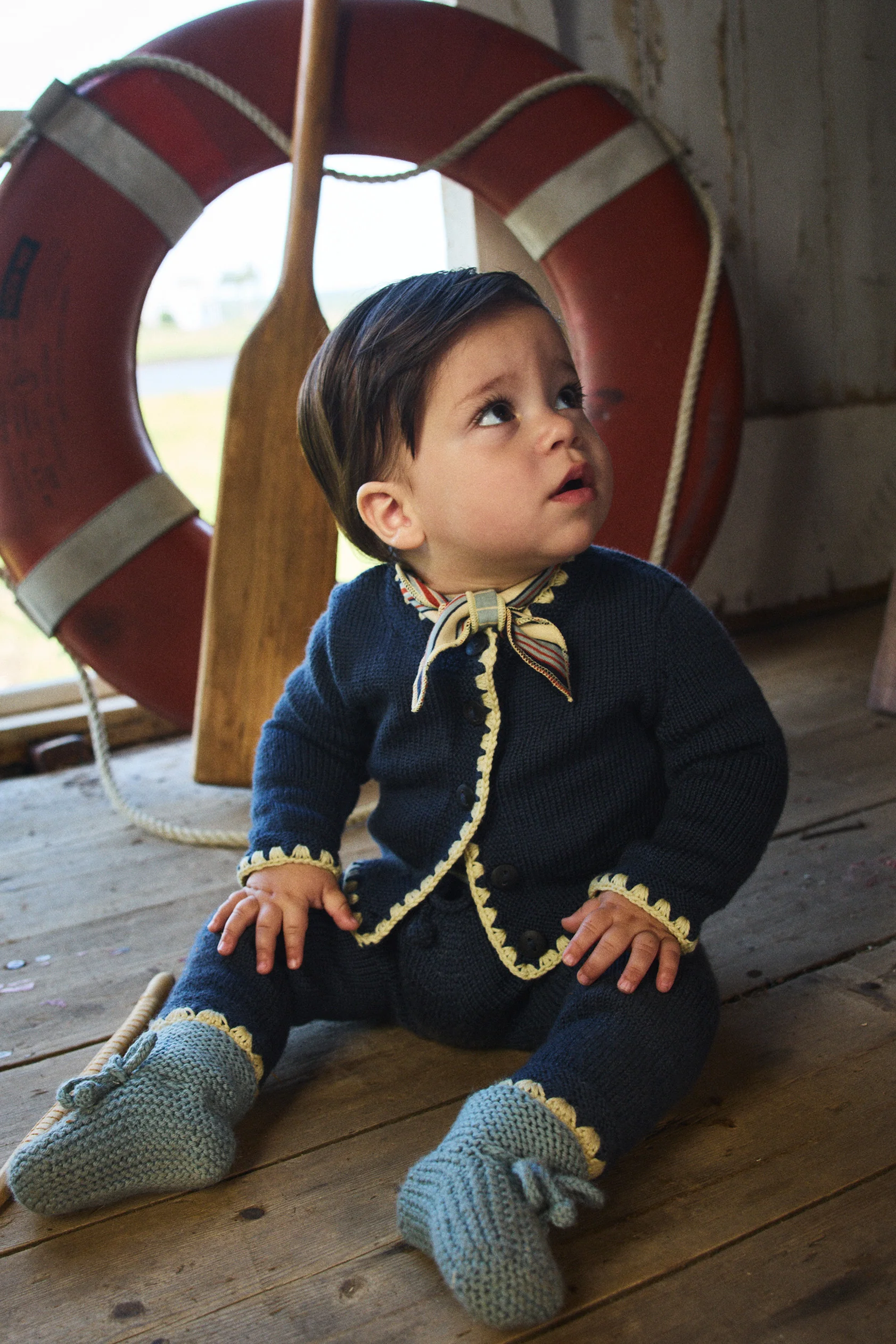 Baby Crochet Trim Snowy Day Legging - Image 2