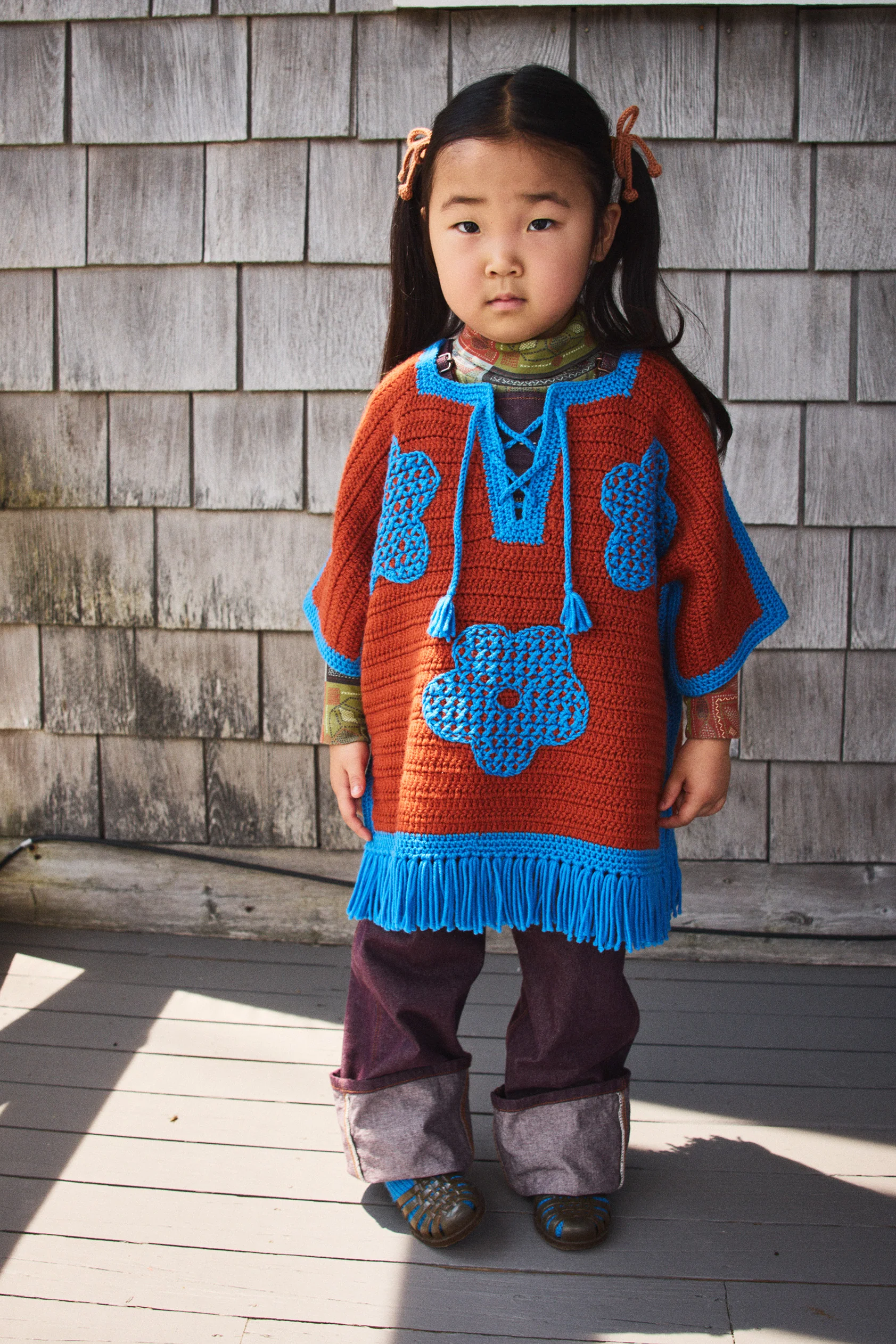 Blomma Crochet Fringe Poncho - Image 5