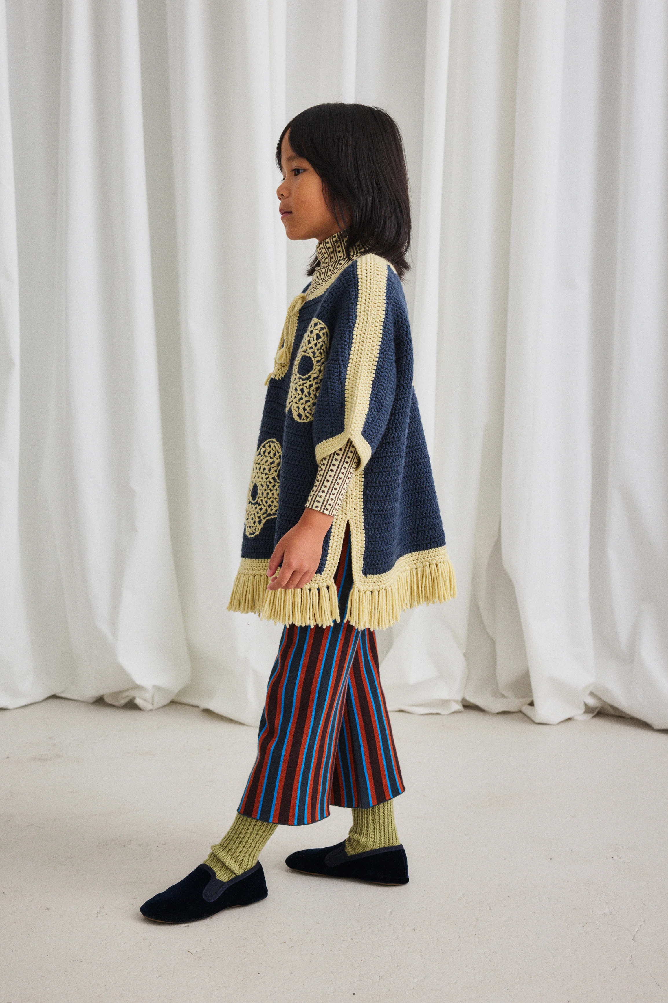 Blomma Crochet Fringe Poncho - Image 4