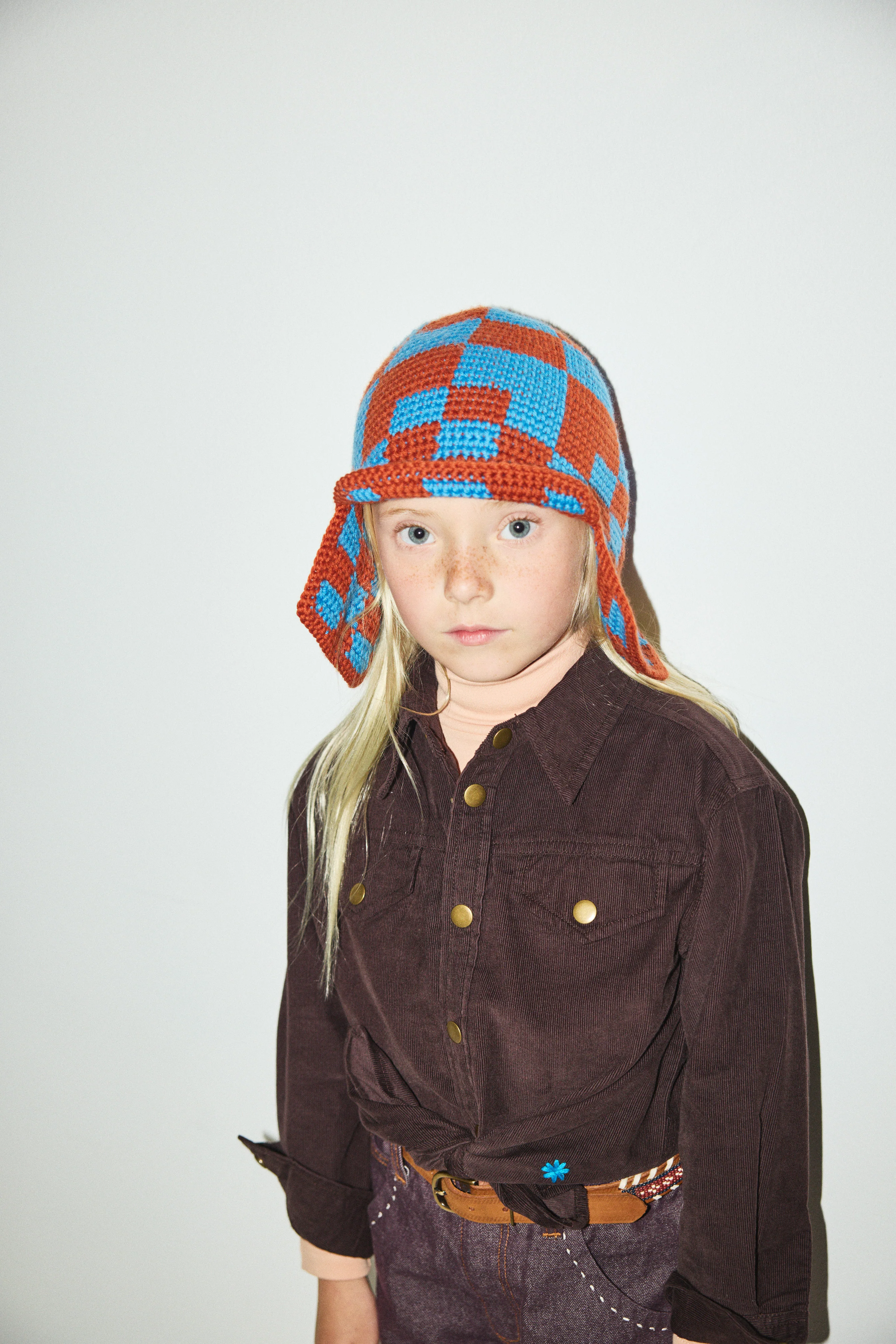 Checkered Crochet Rover Cap - Image 3