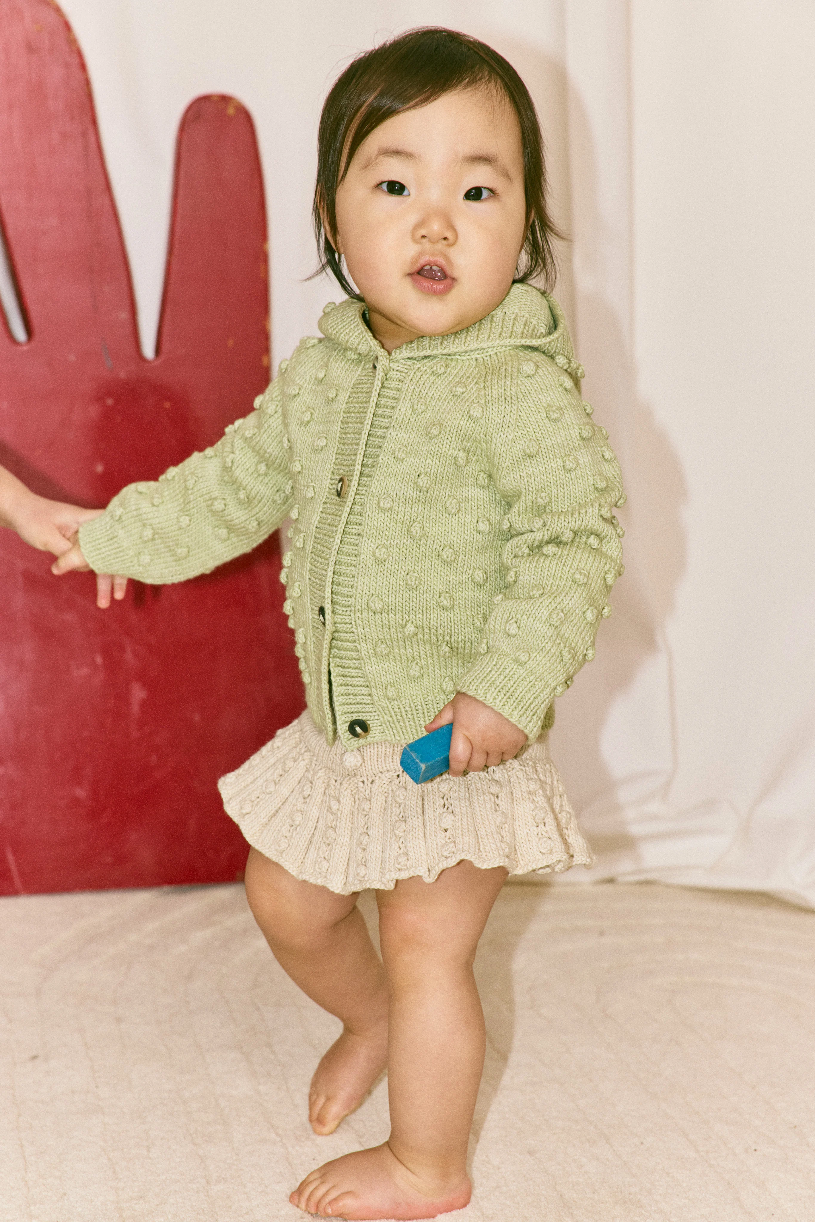 Baby Hooded Popcorn Cardigan - Image 3