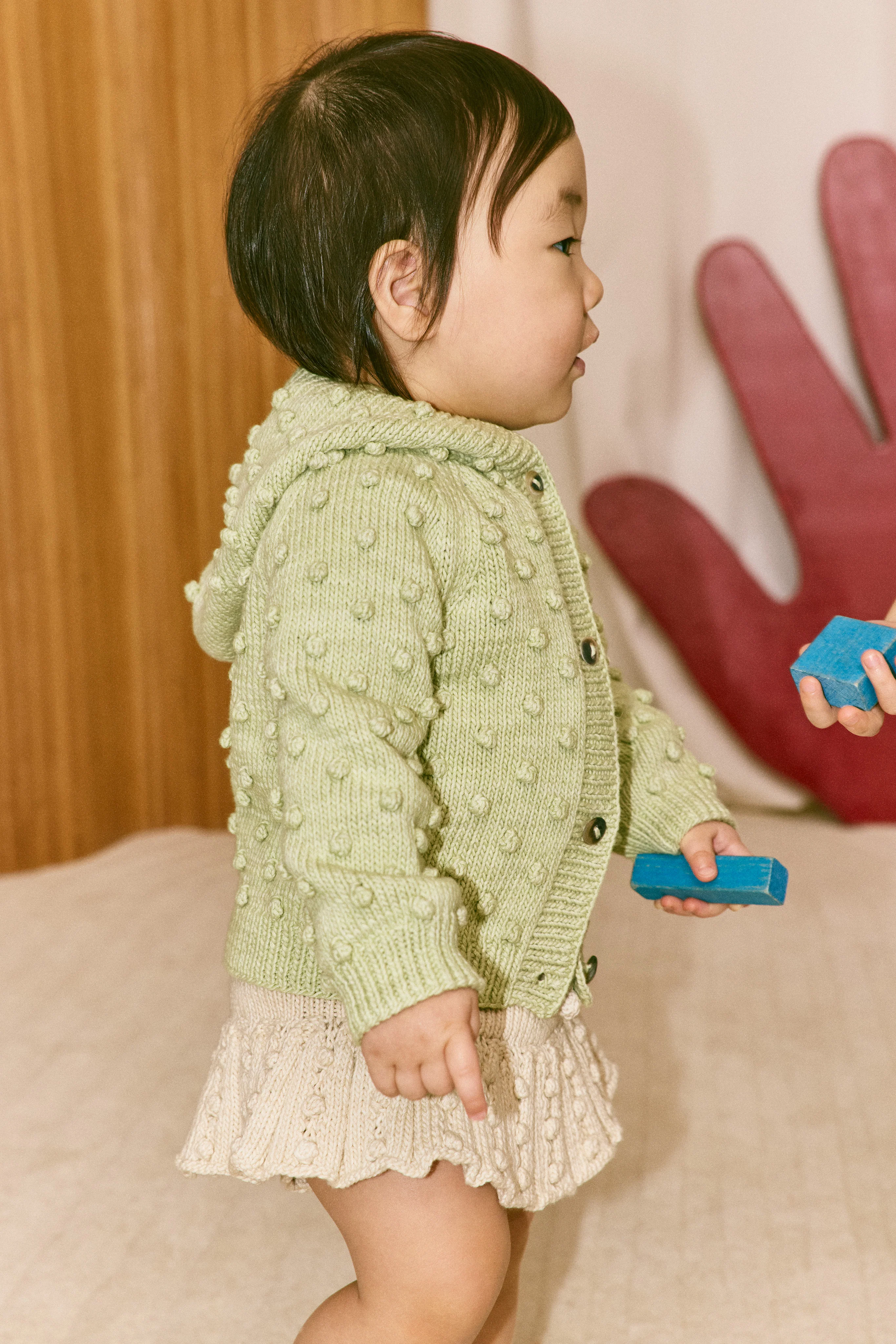 Baby Hooded Popcorn Cardigan - Image 6