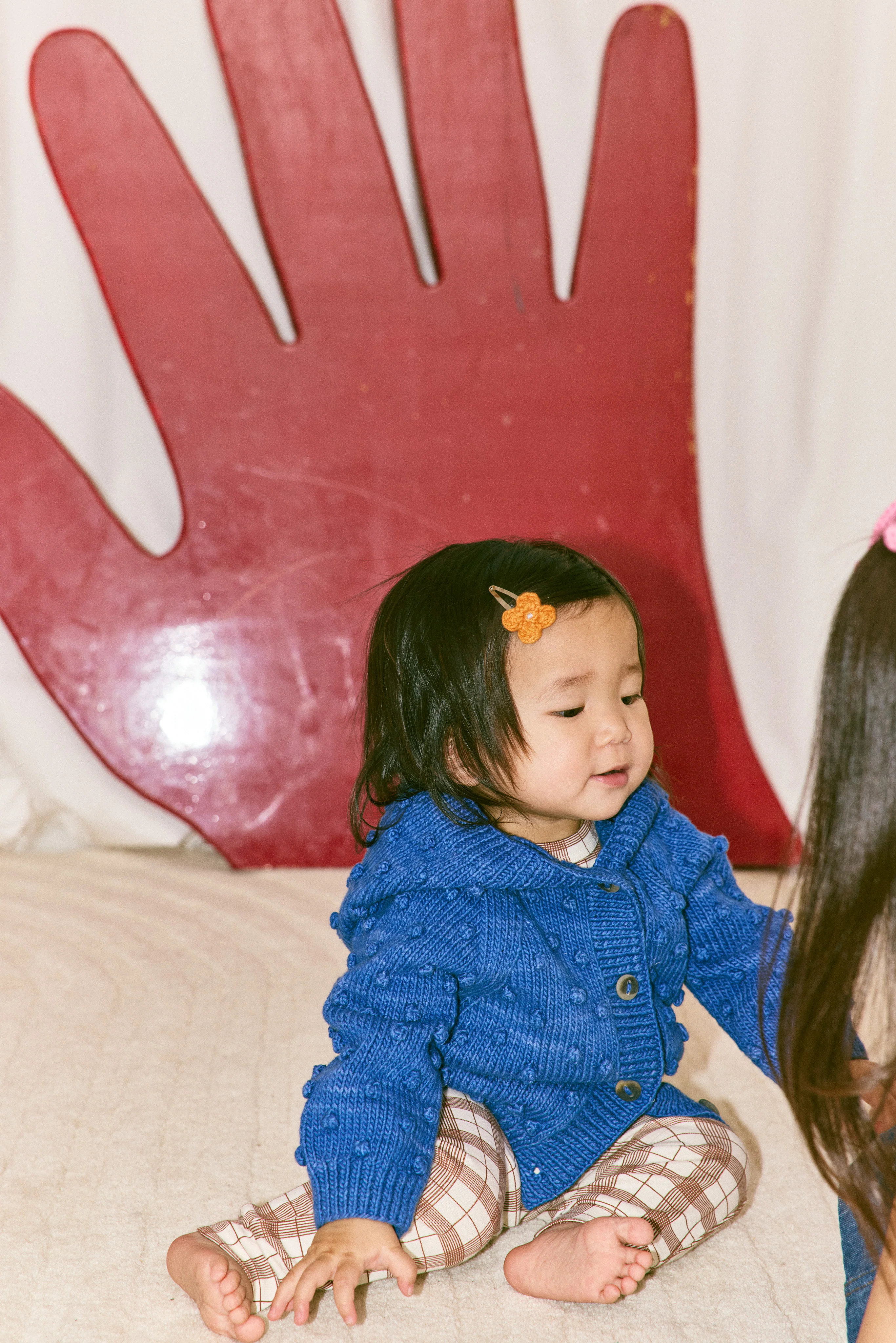 Baby Hooded Popcorn Cardigan - Image 2