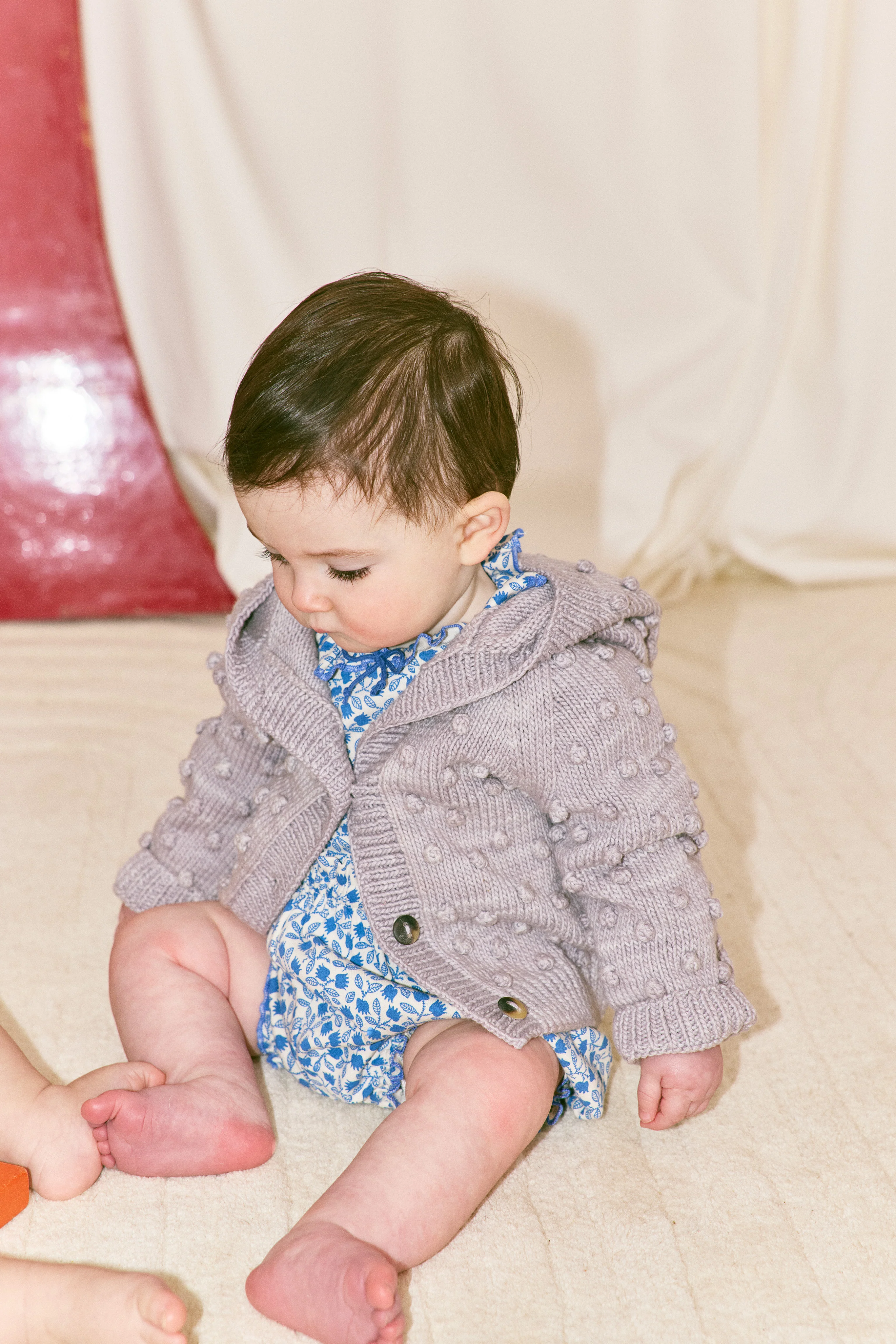 Baby Hooded Popcorn Cardigan - Image 2