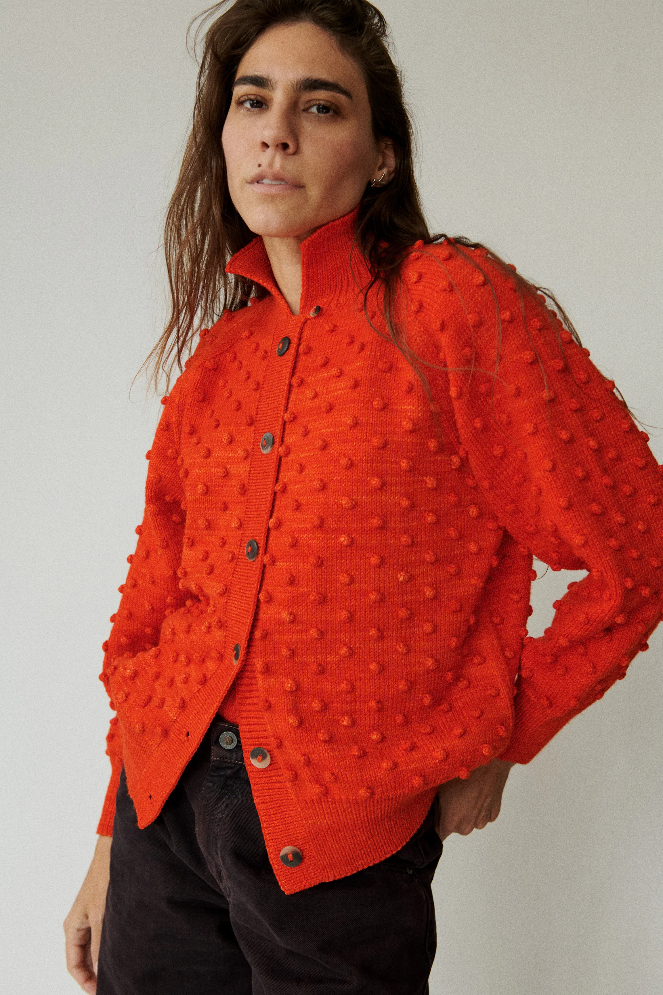 Popcorn Polo Cardigan - Image 3