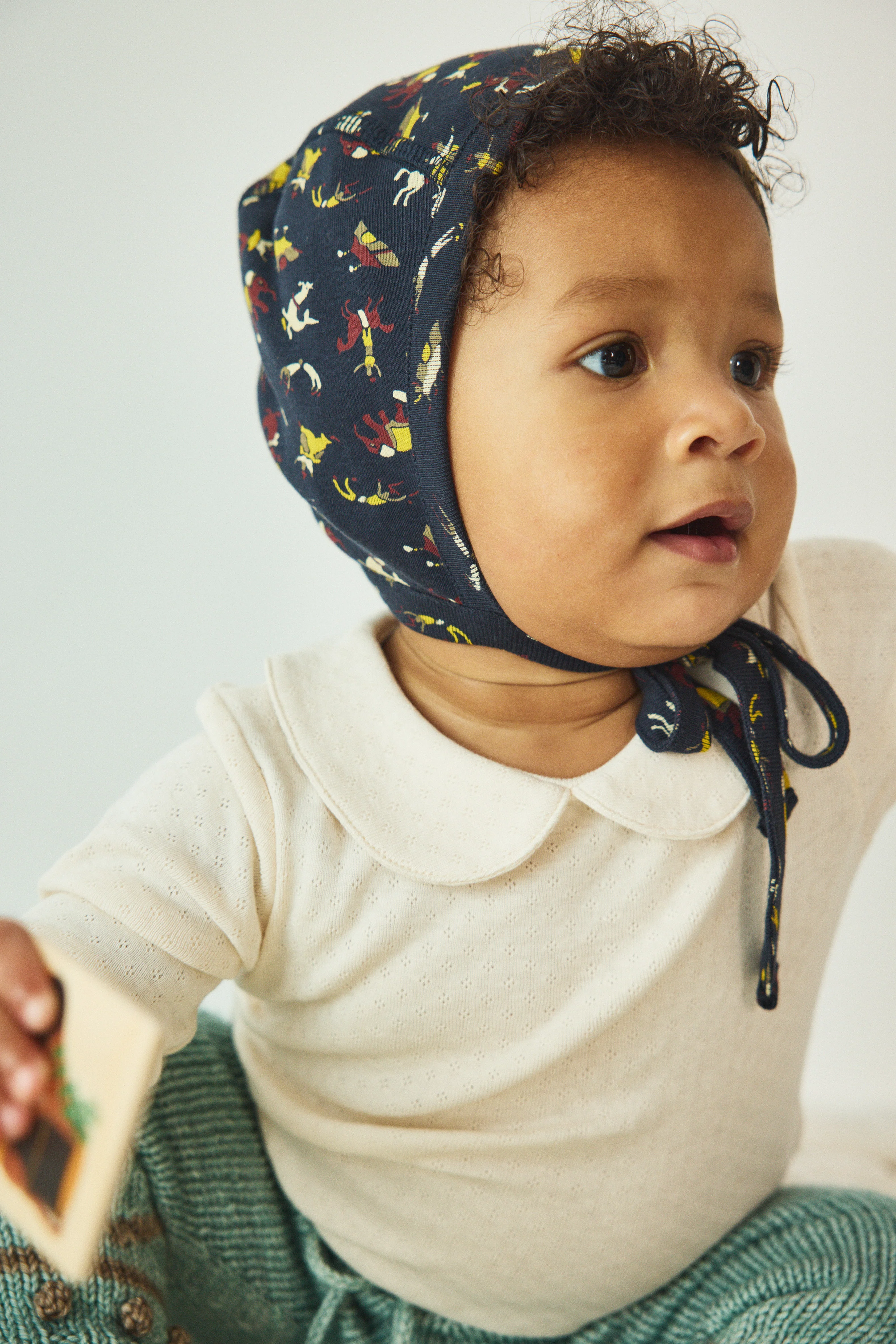 Baby Pointelle Petit Collar Onesie - Image 2